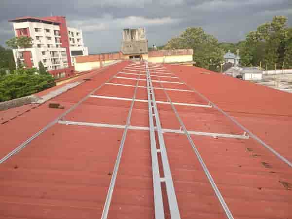 Panel Mounting Structure over sheet roof