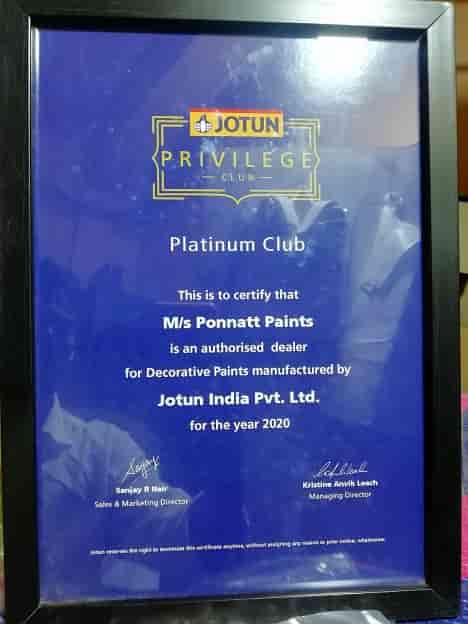 Jotun Privilege Club Certificate